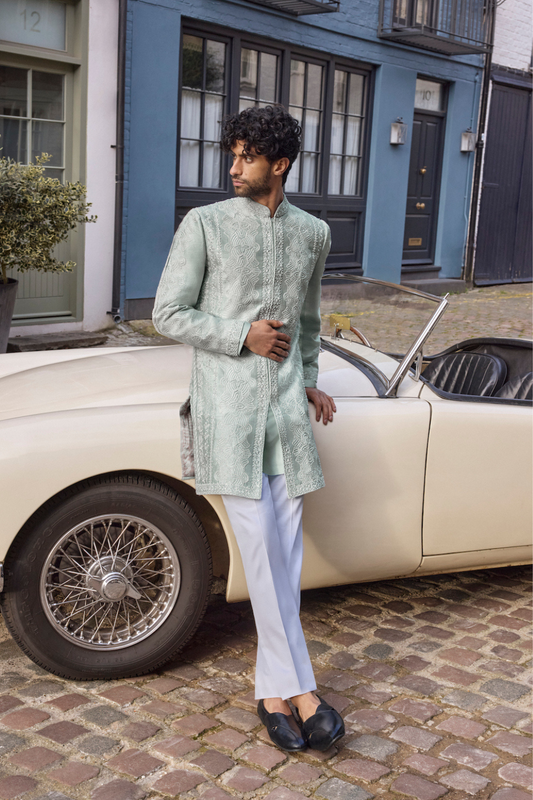 Powder Blue Sherwani Set