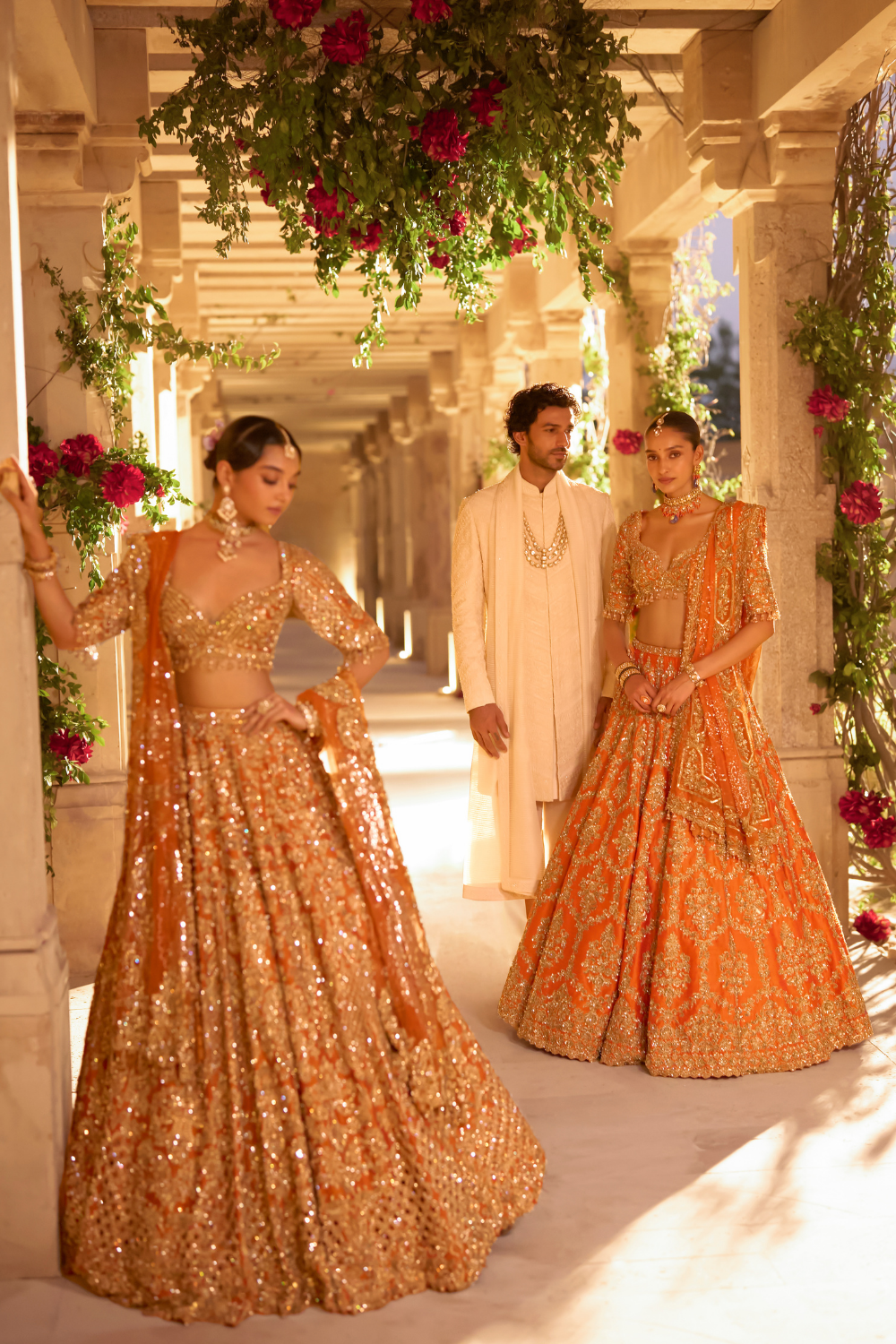 Burnt Orange Zardosi Lehenga Set