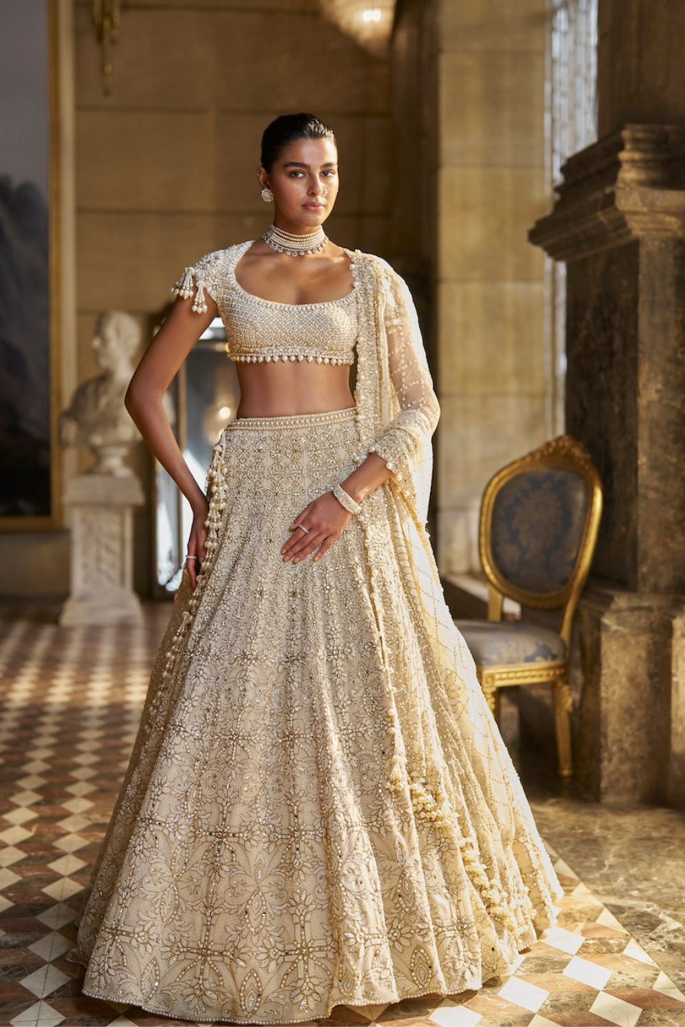 Ivory Pearl Lehenga Set