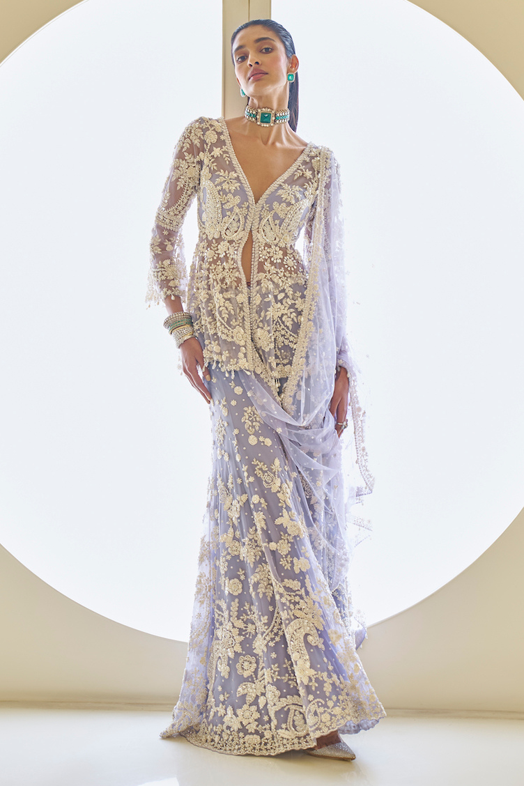 Mauve Pearl Sharara Set