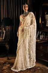Ivory Three-dimensional Saree