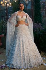 Ivory Pearl & Sequin Lehenga Set