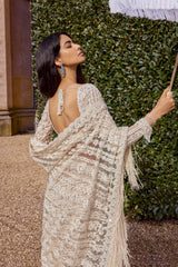 Powder Peach Stripe Saree