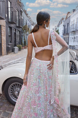 Sea Green Sequin Lehenga Set