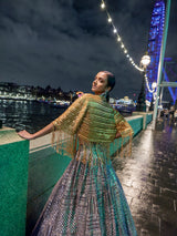 Antique Silver Sequin Lehenga Set