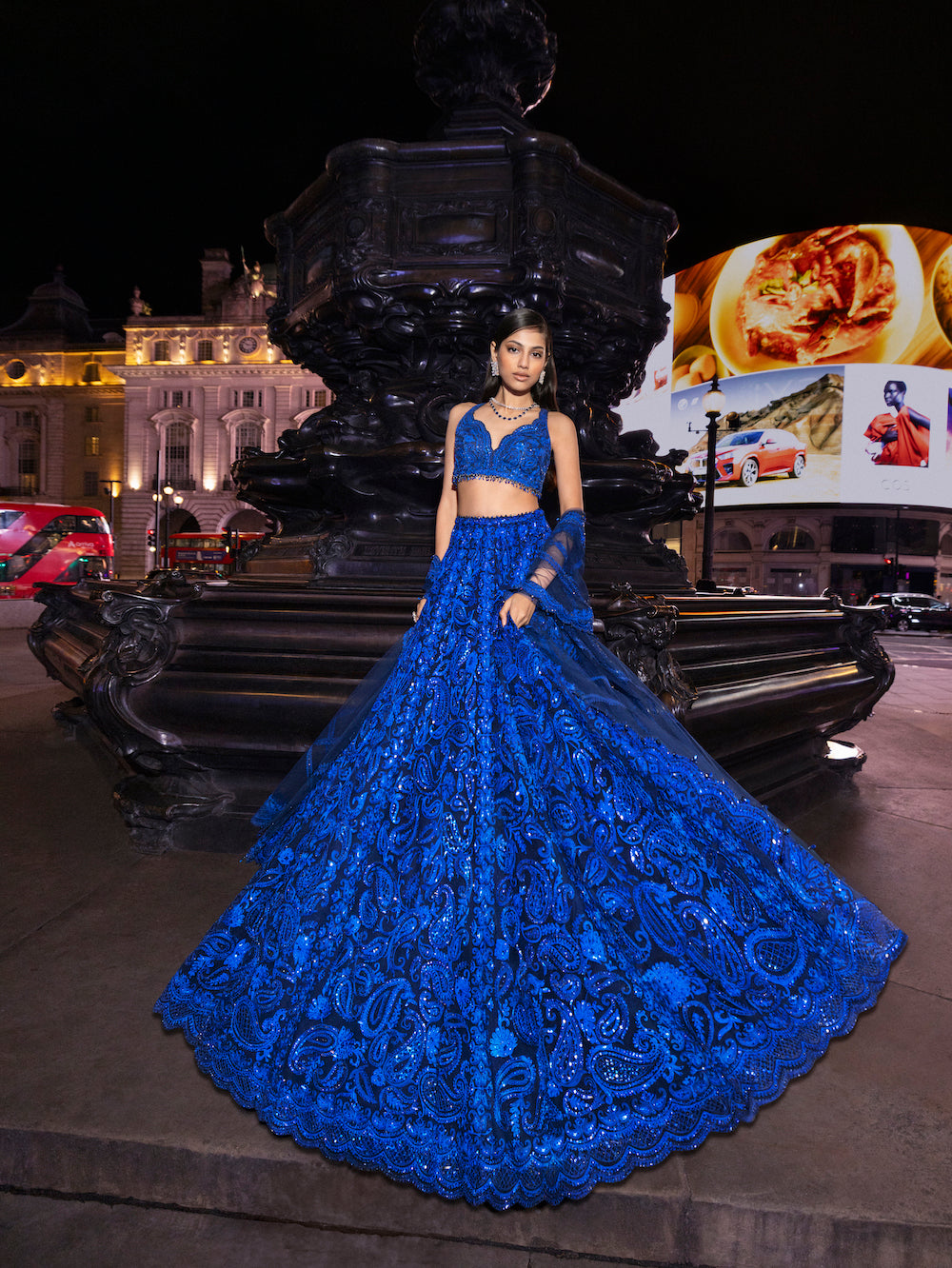 Blue Paisley Lehenga Set