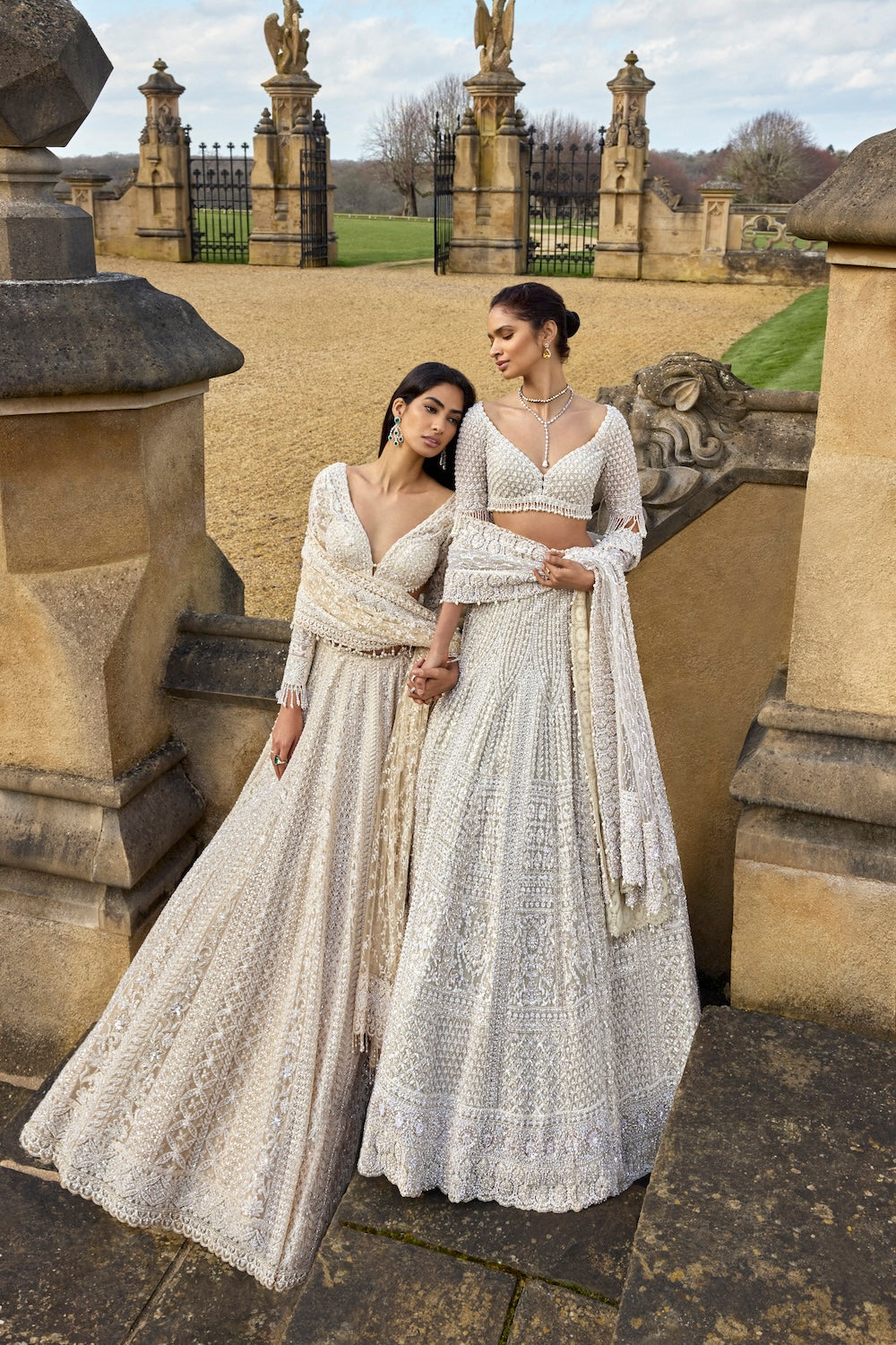 Cream Pearl Lehenga Set