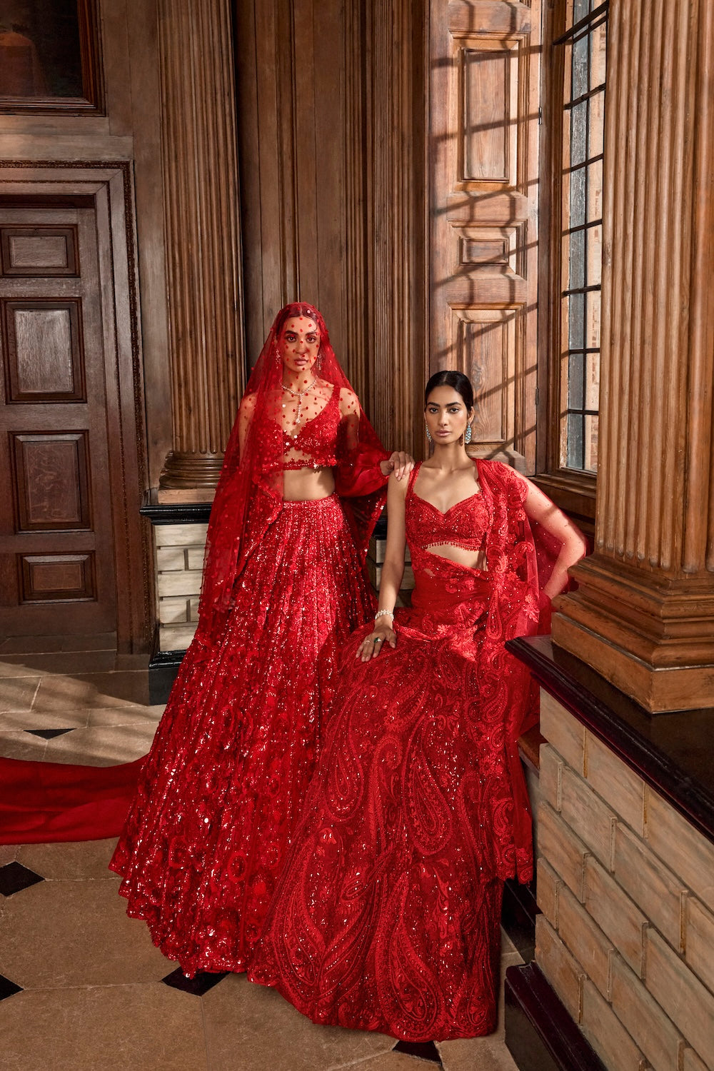 Sara Ali Khan in Red Paisley Lehenga Set