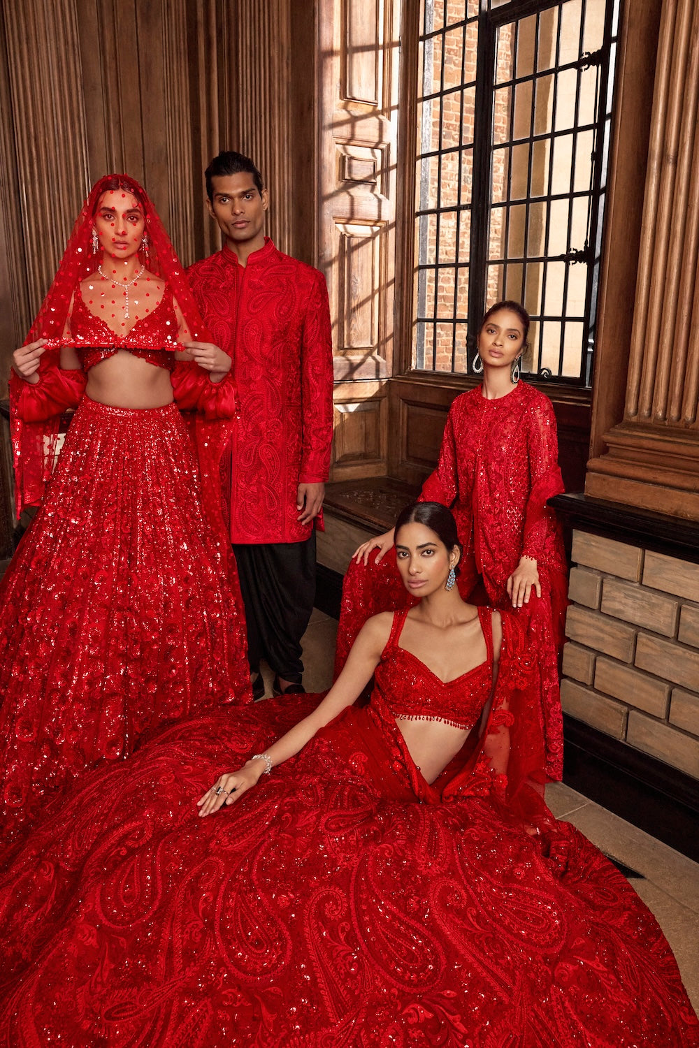 Sara Ali Khan in Red Paisley Lehenga Set