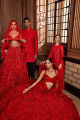 Red Paisley Lehenga Set