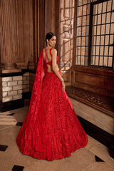 Rasha Thadani in Red Paisley Lehenga Set