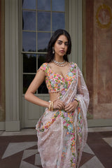 Nude Multi - Coloured Saree