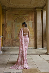Dusty Pink Thread Work Saree