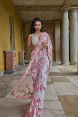 Pastel Pink Thread Work Saree