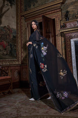 Black Crystal Georgette Saree