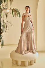 Khushi Kapoor In Nude Mirror Work Sharara Set