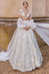 Ivory Three-Dimensional Lehenga Set