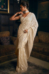 Ivory Thread Work Saree