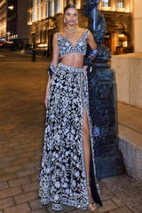 Black & Silver Skirt Set