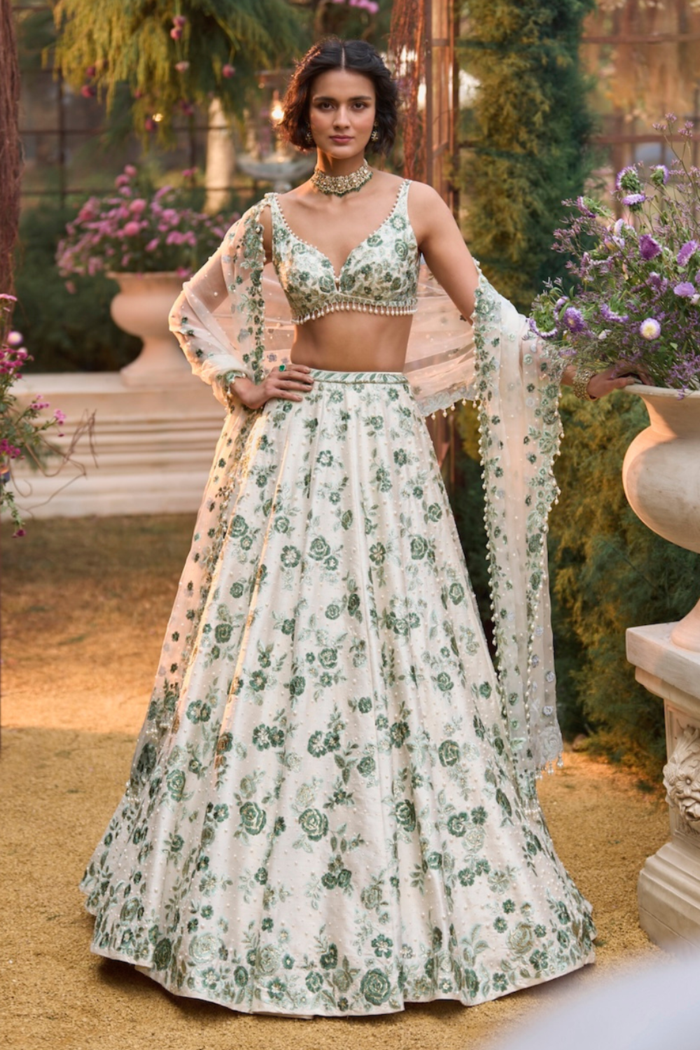 Emerald Floral Lehenga Set