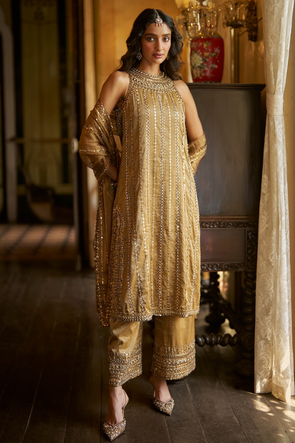 Antique Gold Pant Set