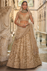 Beige & Gold Lehenga Set