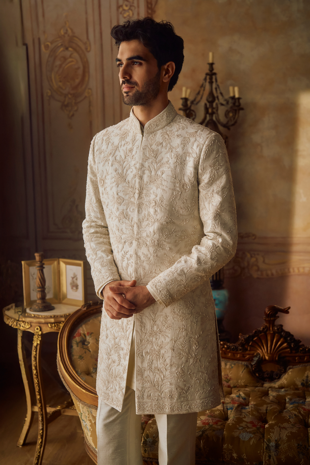 Ivory Pearl Sherwani Set