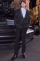 Black Embellished Tuxedo Set