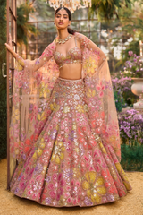 Coffee Floral Lehenga Set