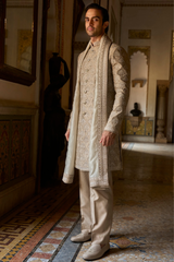 Ash Grey Sherwani Set