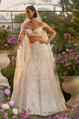 Ivory Floral Lehenga Set