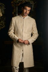 Nude Cream Sherwani Set