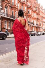 Red Dori Saree