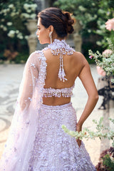 Lilac Three-Dimensional Lehenga Set