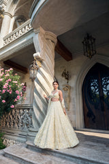 Yellow Three-Dimensional Lehenga Set