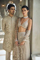 Greige Sherwani Set