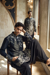 Black & Silver Kurta Set
