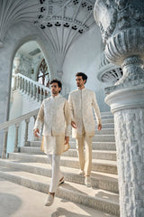 Nude Cut Work Bundi Set