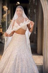Ivory Floral Lehenga Set
