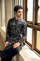 Black & Silver Kurta Set