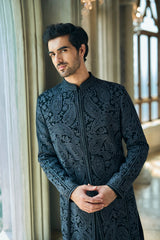 Charcoal Thread Work Sherwani Set