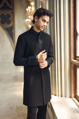 Black Thread Work Sherwani Set