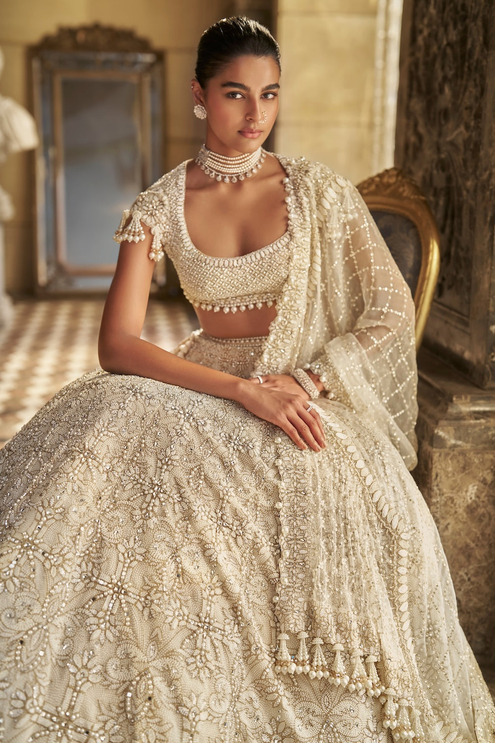 Ivory Pearl Lehenga Set