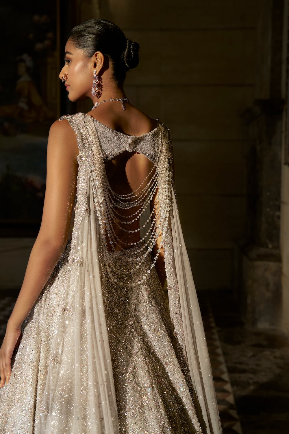 Pink Crystal Lehenga Set
