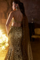 Antique Gold Fit & Flare Skirt Set