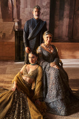 Charcoal Jacket Lehenga Set