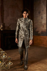 Charcoal Metallic Sherwani Set