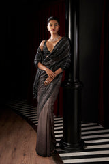 Coffee Ombre Sequin Georgette Saree
