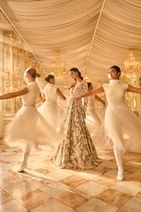 Slate Grey Floral Gown