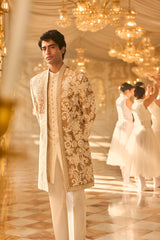 Nude Open Sherwani Set